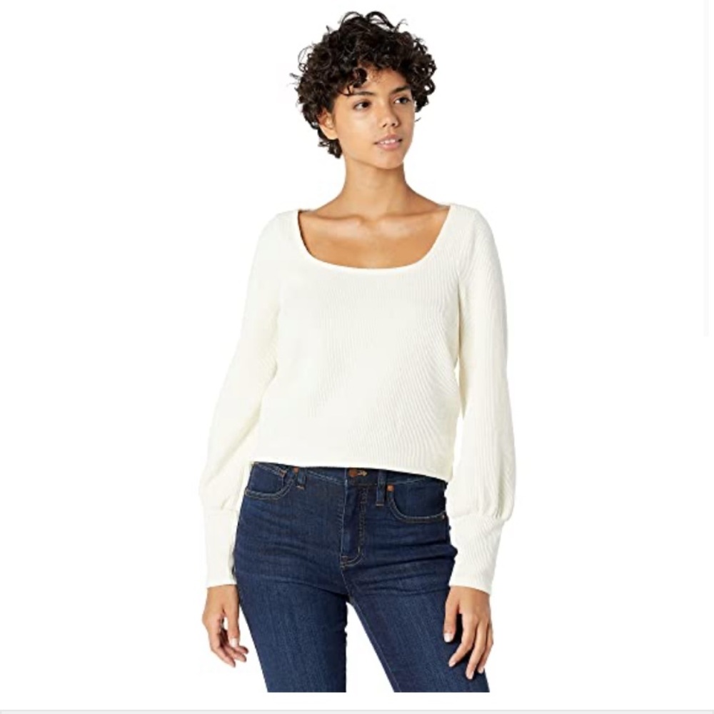 Madewell Ottoman Rib Square-Neck Top